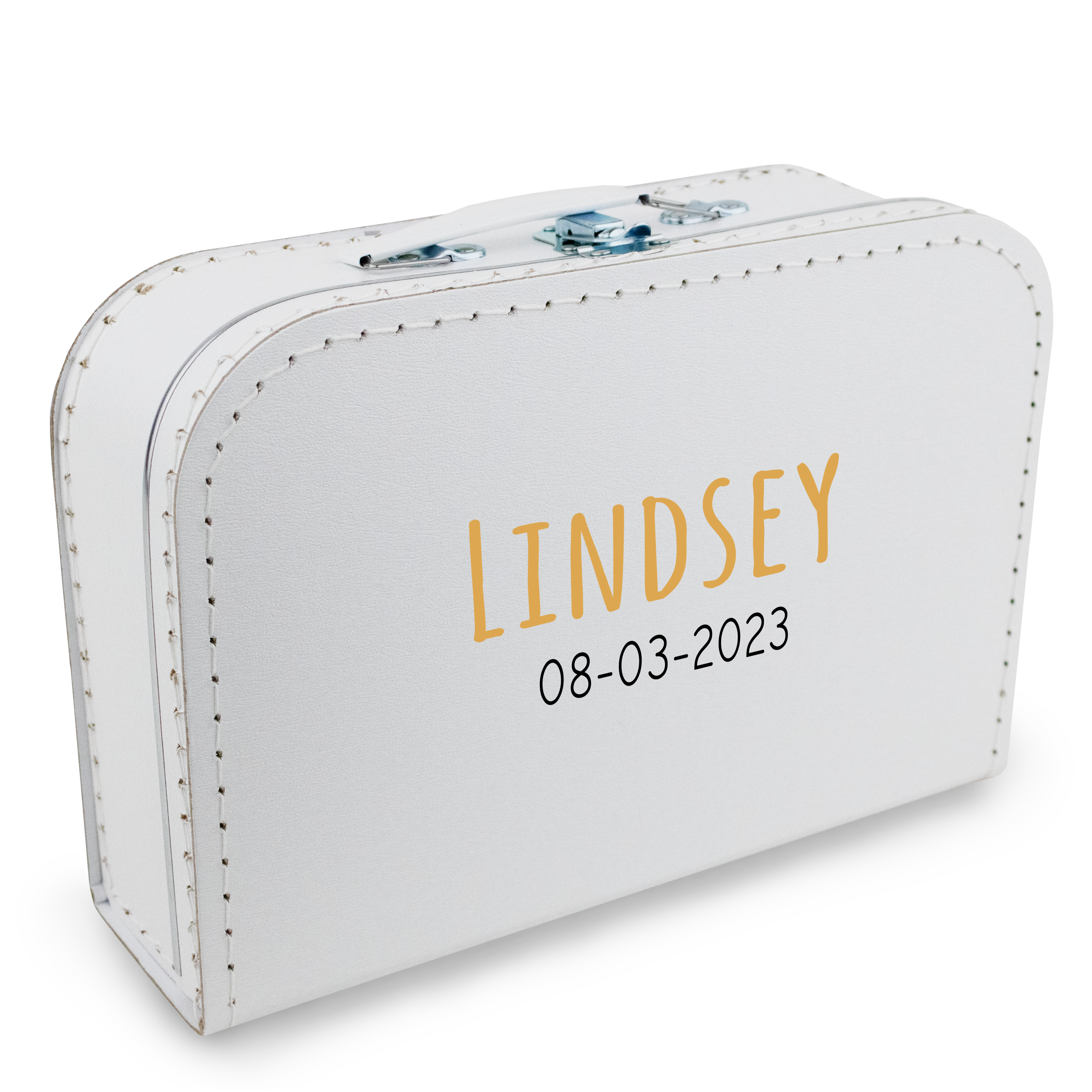 White Children's Suitcase with Name